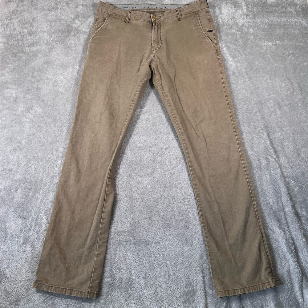 Vissla Pants Mens Size 34x30 Brown‎ Skinny Fit Slim Casual